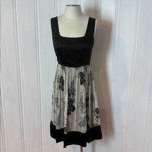 MARELLA 100% Silk Bustier Dress Beaded Floral Overlay - Size 6